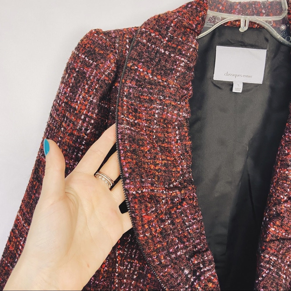 Classiques Entier red & black tweed jacket S - Picture 9 of 9